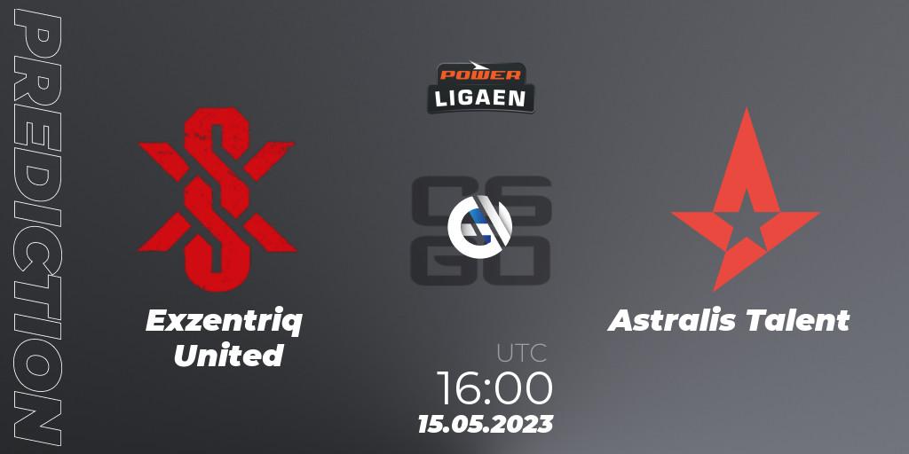 Pronósticos Exzentriq United - Astralis Talent. 16.05.2023 at 19:00. Dust2.dk Ligaen Season 23 - Counter-Strike (CS2)