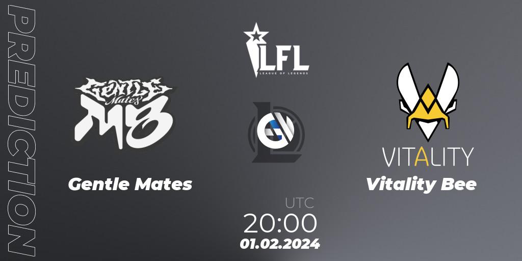 Pronósticos Gentle Mates - Vitality Bee. 01.02.2024 at 20:00. LFL Spring 2024 - LoL