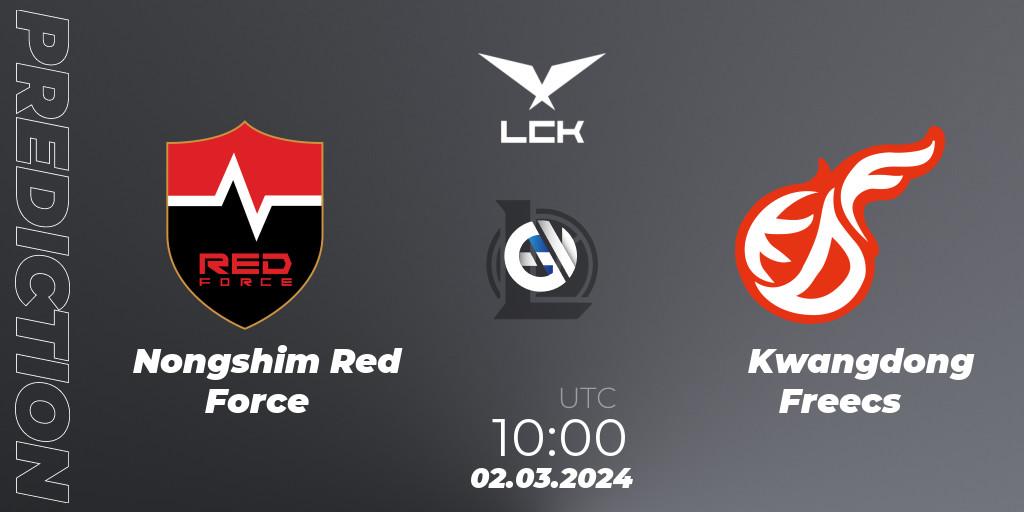 Pronósticos Nongshim Red Force - Kwangdong Freecs. 02.03.24. LCK Spring 2024 - Group Stage - LoL