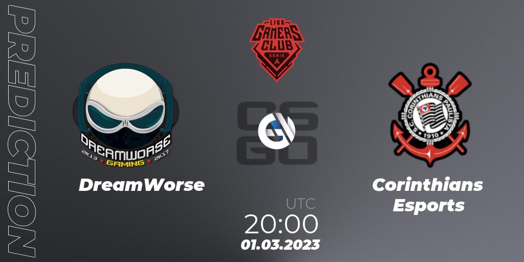 Pronósticos DreamWorse - Corinthians Esports. 01.03.23. Gamers Club Liga Série A: February 2023 - CS2 (CS:GO)