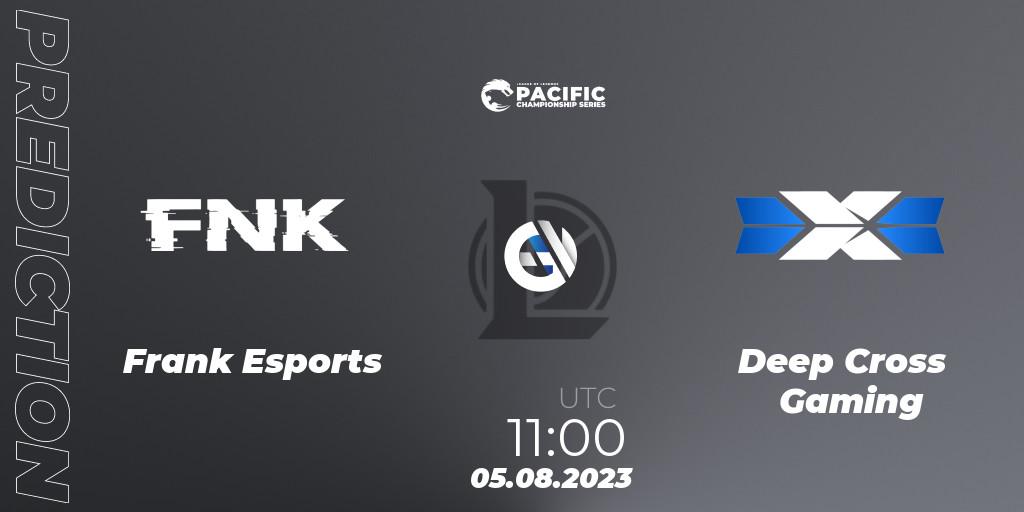 Pronósticos Frank Esports - Deep Cross Gaming. 06.08.2023 at 11:00. PACIFIC Championship series Group Stage - LoL