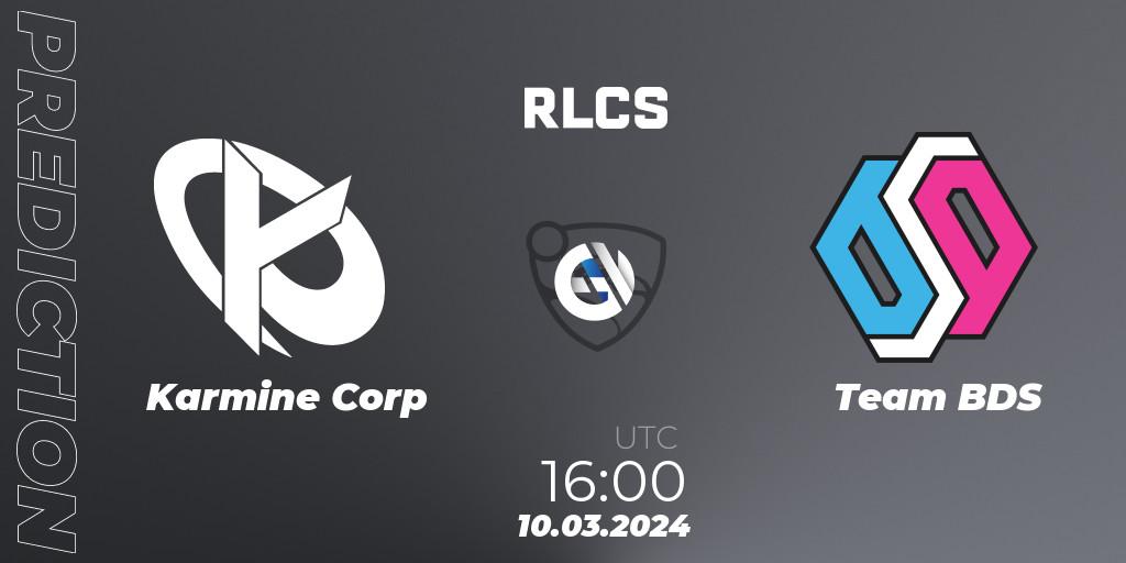 Pronósticos Karmine Corp - Team BDS. 10.03.24. RLCS 2024 - Major 1: Europe Open Qualifier 3 - Rocket League
