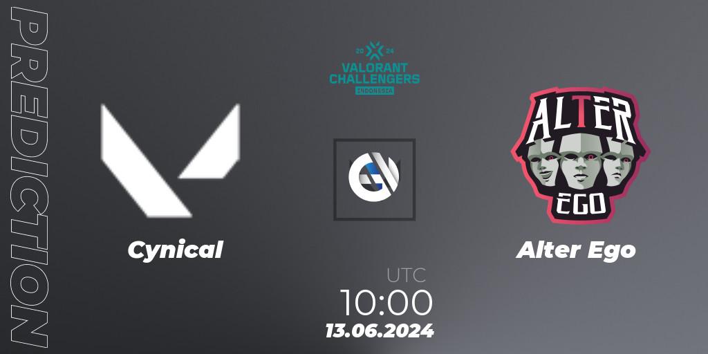 Pronósticos Cynical - Alter Ego. 13.06.2024 at 10:00. VALORANT Challengers 2024 Indonesia: Split 2 - VALORANT