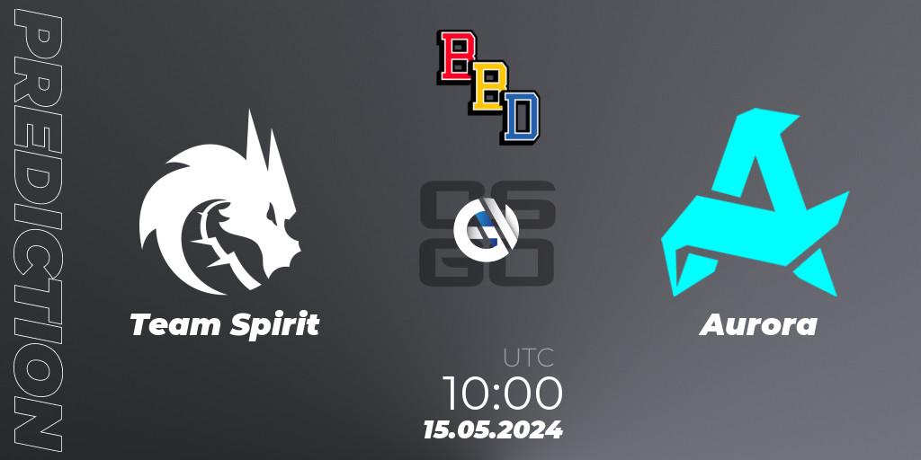 Pronósticos Team Spirit - Aurora. 15.05.2024 at 10:00. BetBoom Dacha Belgrade 2024 - Counter-Strike (CS2)