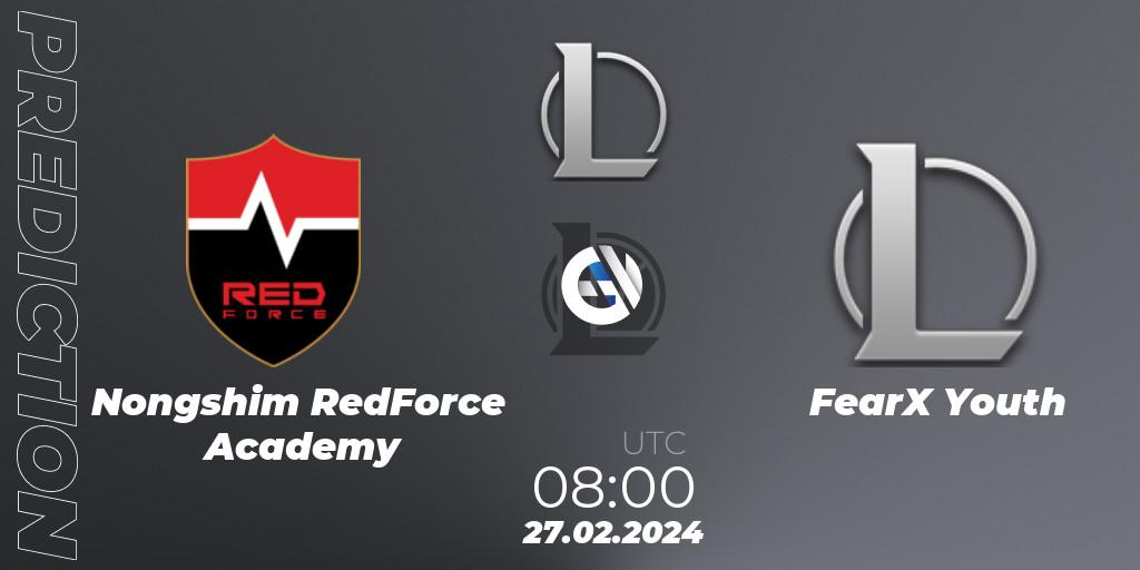 Pronósticos Nongshim RedForce Academy - FearX Youth. 27.02.24. LCK Challengers League 2024 Spring - Group Stage - LoL