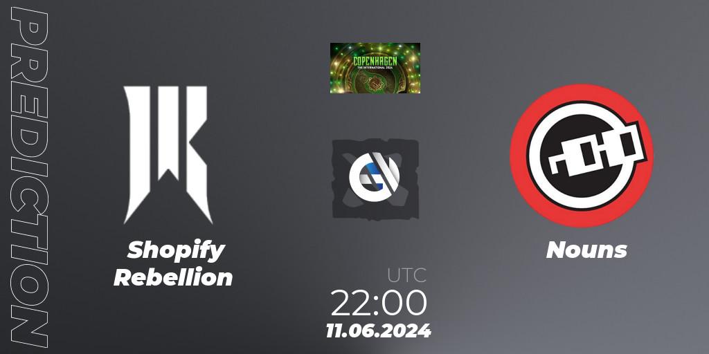 Pronósticos Shopify Rebellion - Nouns. 11.06.2024 at 22:00. The International 2024: North America Closed Qualifier - Dota 2