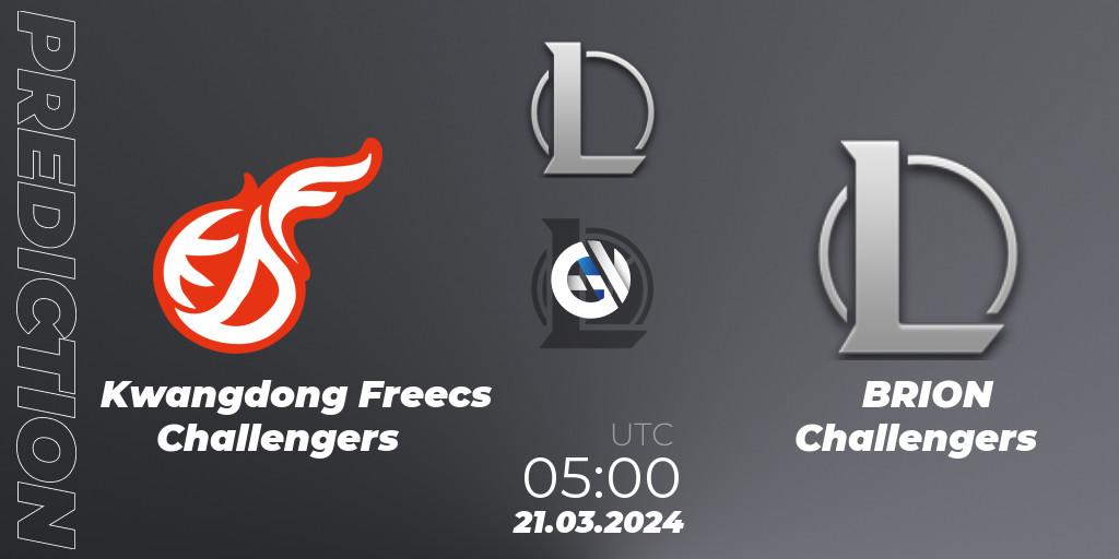Pronósticos Kwangdong Freecs Challengers - BRION Challengers. 21.03.24. LCK Challengers League 2024 Spring - Group Stage - LoL