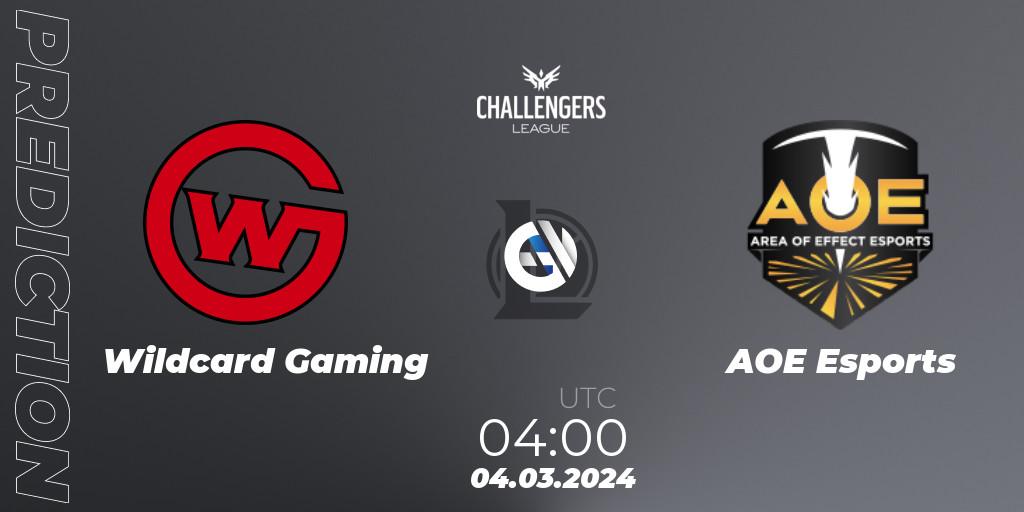 Pronósticos Wildcard Gaming - AOE Esports. 04.03.24. NACL 2024 Spring - Group Stage - LoL
