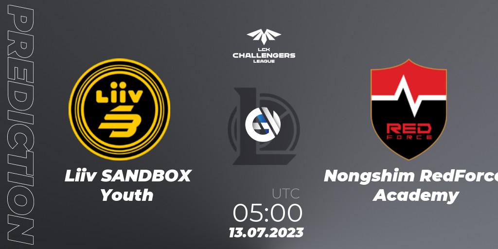 Pronósticos Liiv SANDBOX Youth - Nongshim RedForce Academy. 13.07.23. LCK Challengers League 2023 Summer - Group Stage - LoL