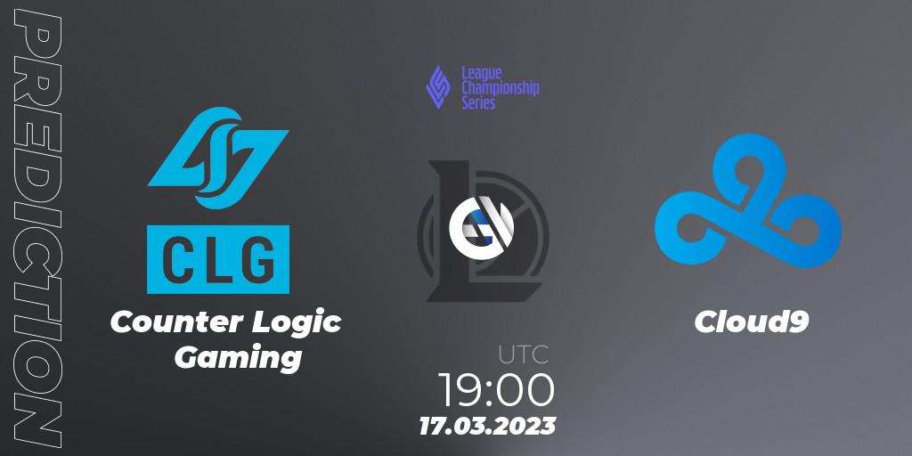 Pronósticos Counter Logic Gaming - Cloud9. 17.03.23. LCS Spring 2023 - Group Stage - LoL