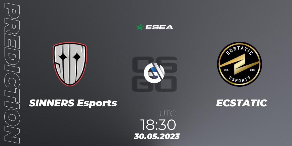 Pronósticos SINNERS Esports - ECSTATIC. 30.05.2023 at 19:30. ESEA Advanced Season 45 Europe - Counter-Strike (CS2)