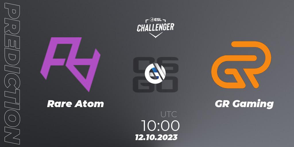 Pronósticos Rare Atom - GR Gaming. 12.10.2023 at 10:10. ESL Challenger at DreamHack Winter 2023: Asian Open Qualifier - Counter-Strike (CS2)