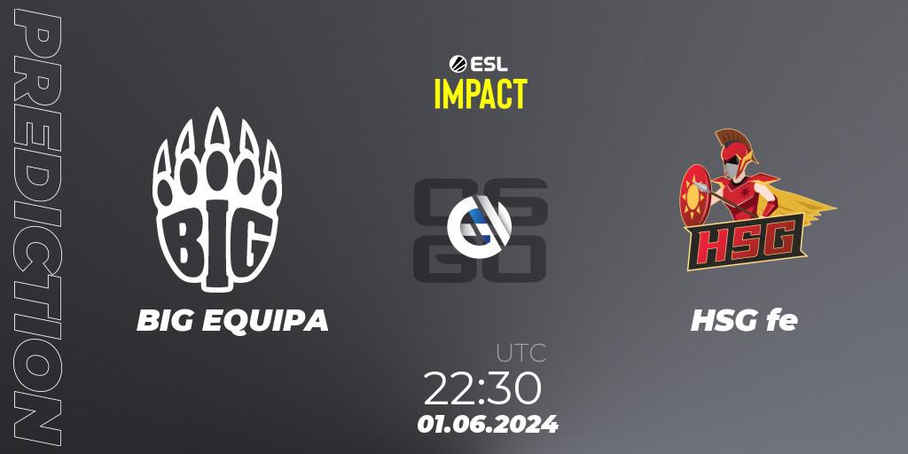 Pronósticos BIG EQUIPA - HSG fe. 02.06.2024 at 00:10. ESL Impact League Season 5 Finals - Counter-Strike (CS2)