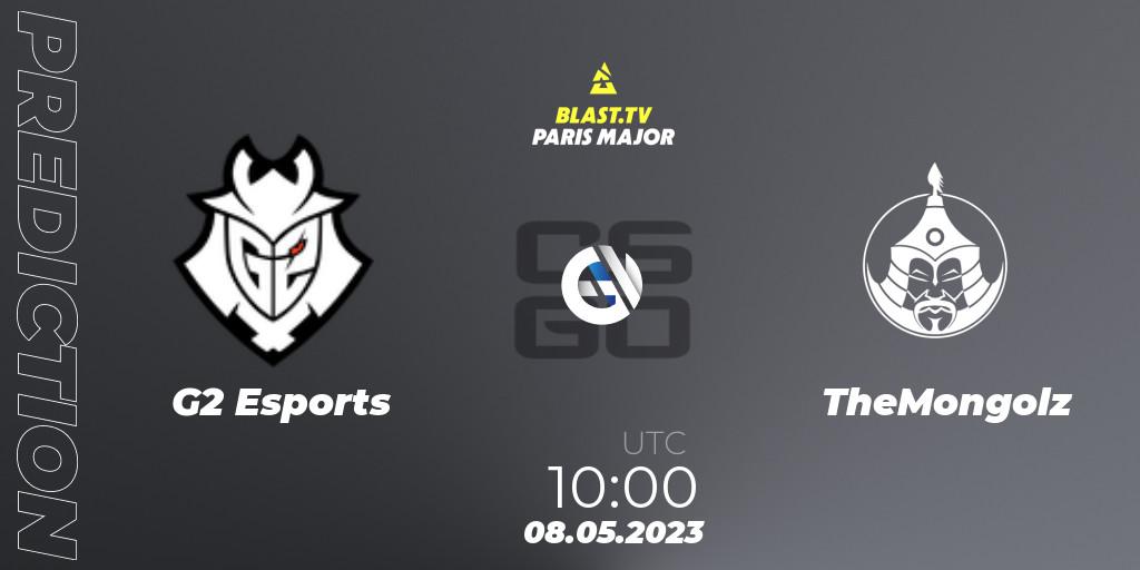 Pronósticos G2 Esports - TheMongolz. 08.05.2023 at 11:05. BLAST Paris Major 2023 Challengers Stage - Counter-Strike (CS2)