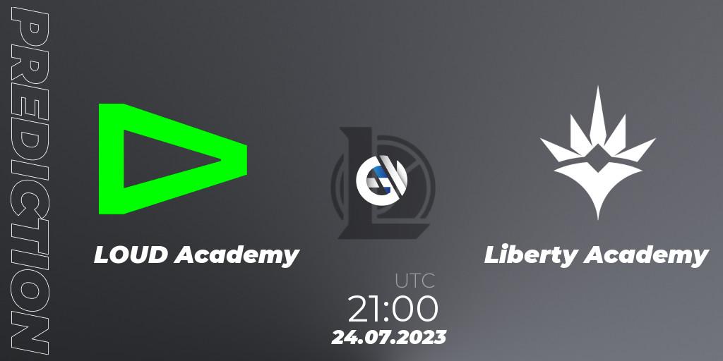 Pronósticos LOUD Academy - Liberty Academy. 24.07.2023 at 21:00. CBLOL Academy Split 2 2023 - Group Stage - LoL