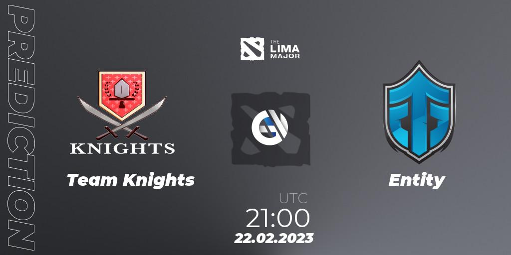 Pronósticos Team Knights - Entity. 22.02.2023 at 23:32. The Lima Major 2023 - Dota 2