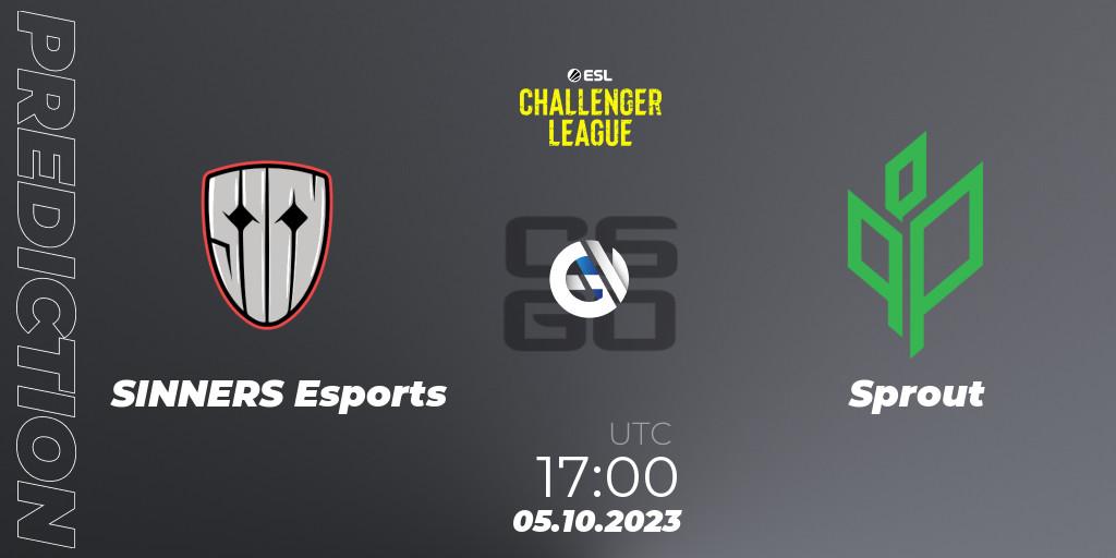 Pronósticos SINNERS Esports - Sprout. 05.10.2023 at 17:00. ESL Challenger League Season 46: Europe - Counter-Strike (CS2)