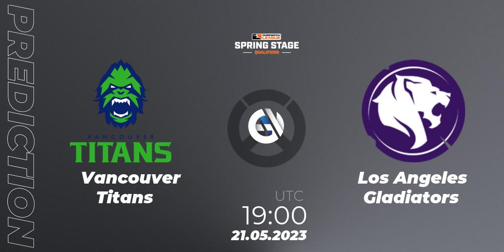 Pronósticos Vancouver Titans - Los Angeles Gladiators. 21.05.23. OWL Stage Qualifiers Spring 2023 West - Overwatch