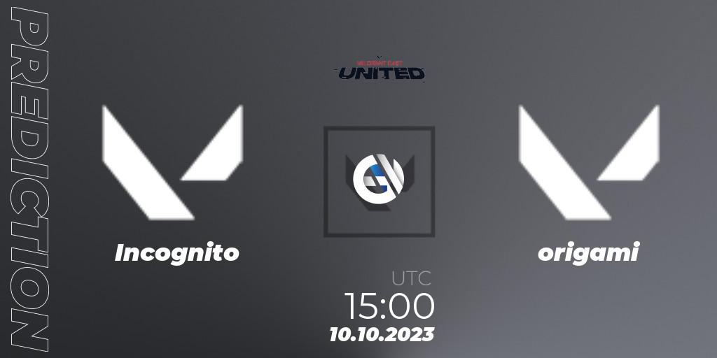 Pronósticos Incognito - ESC Gaming. 10.10.2023 at 15:00. VALORANT East: United: Season 2: Stage 3 - League - VALORANT