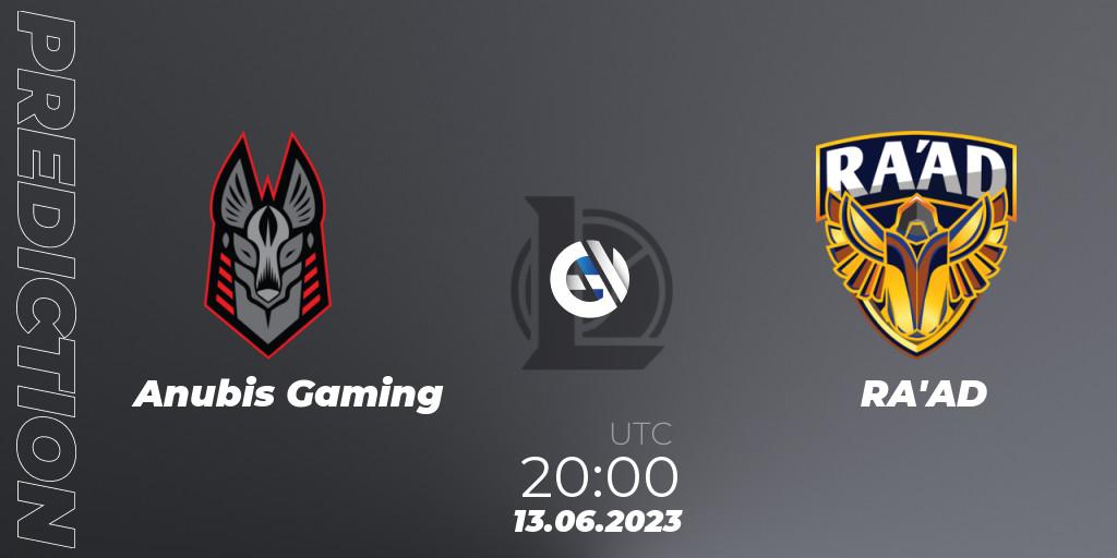 Pronósticos Anubis Gaming - RA'AD. 13.06.2023 at 22:00. Arabian League Summer 2023 - Group Stage - LoL