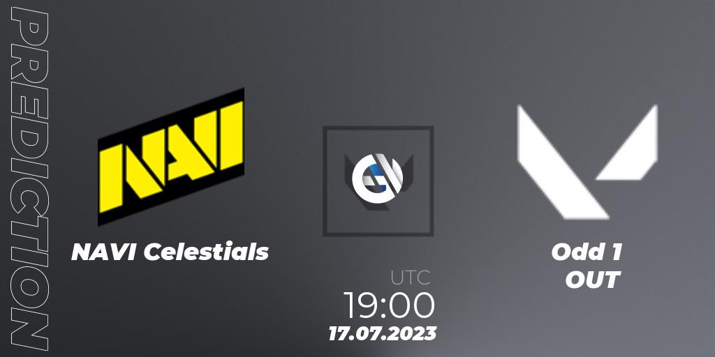 Pronósticos NAVI Celestials - Odd 1 OUT. 17.07.2023 at 19:45. VCT 2023: Game Changers EMEA Series 2 - Group Stage - VALORANT
