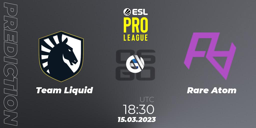 Pronósticos Team Liquid - Rare Atom. 15.03.2023 at 18:30. ESL Pro League Season 17 - Counter-Strike (CS2)
