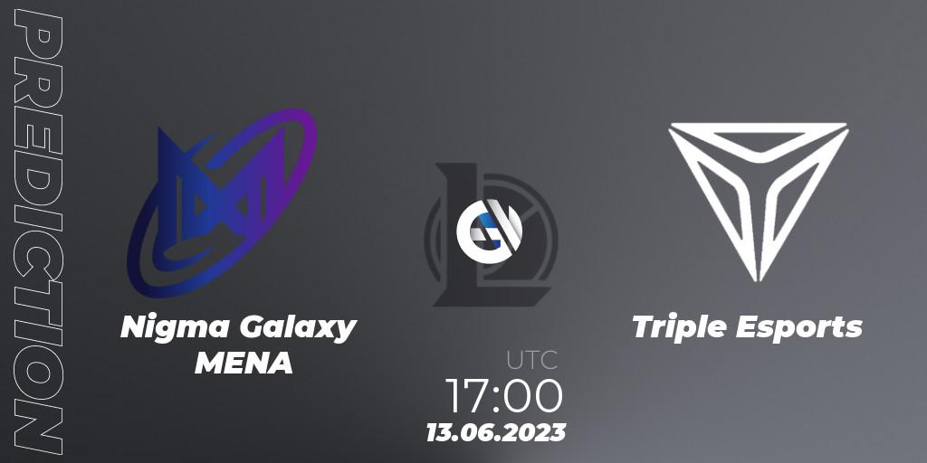 Pronósticos Nigma Galaxy MENA - Triple Esports. 13.06.2023 at 20:00. Arabian League Summer 2023 - Group Stage - LoL