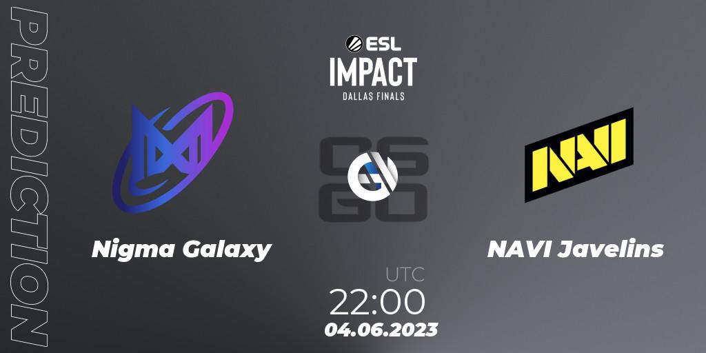 Pronósticos Nigma Galaxy - NAVI Javelins. 04.06.23. ESL Impact League Season 3 - CS2 (CS:GO)