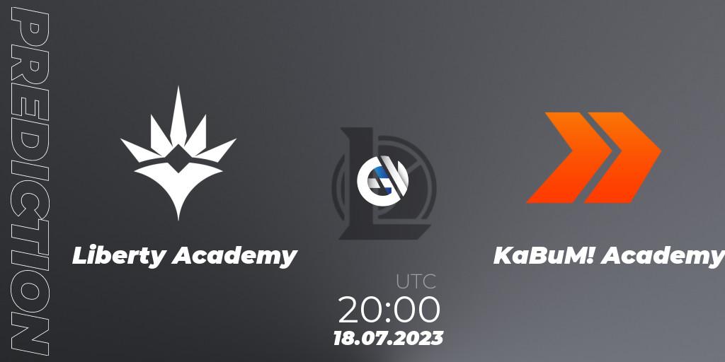 Pronósticos Liberty Academy - KaBuM! Academy. 18.07.2023 at 20:00. CBLOL Academy Split 2 2023 - Group Stage - LoL