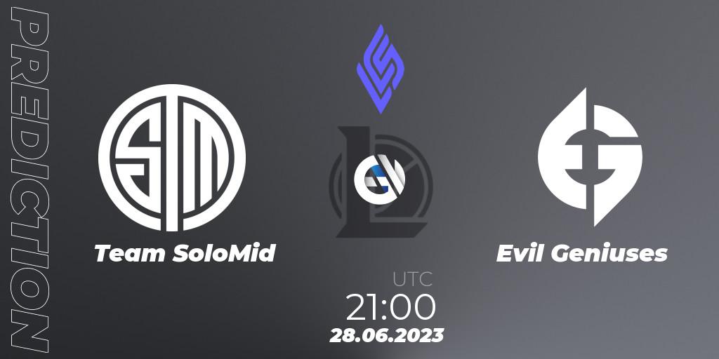 Pronósticos Team SoloMid - Evil Geniuses. 28.06.23. LCS Summer 2023 - Group Stage - LoL