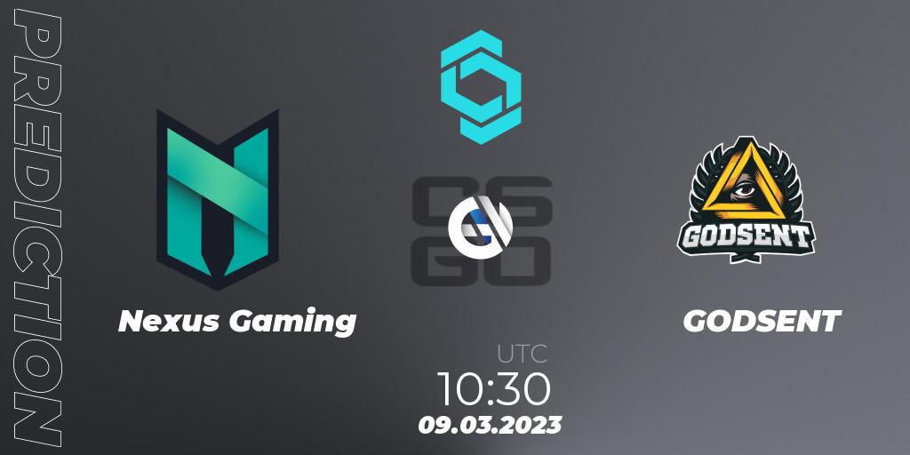 Pronósticos Nexus Gaming - GODSENT. 09.03.2023 at 10:30. CCT North Europe Series #4 - Counter-Strike (CS2)