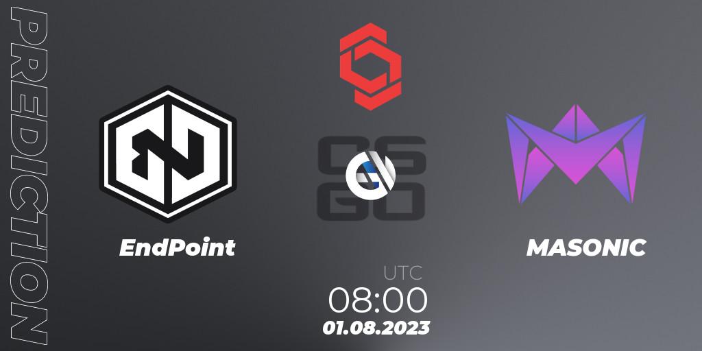 Pronósticos EndPoint - MASONIC. 01.08.2023 at 08:00. CCT Central Europe Series #7 - Counter-Strike (CS2)
