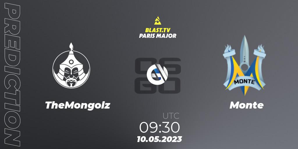 Pronósticos TheMongolz - Monte. 10.05.2023 at 09:30. BLAST Paris Major 2023 Challengers Stage - Counter-Strike (CS2)