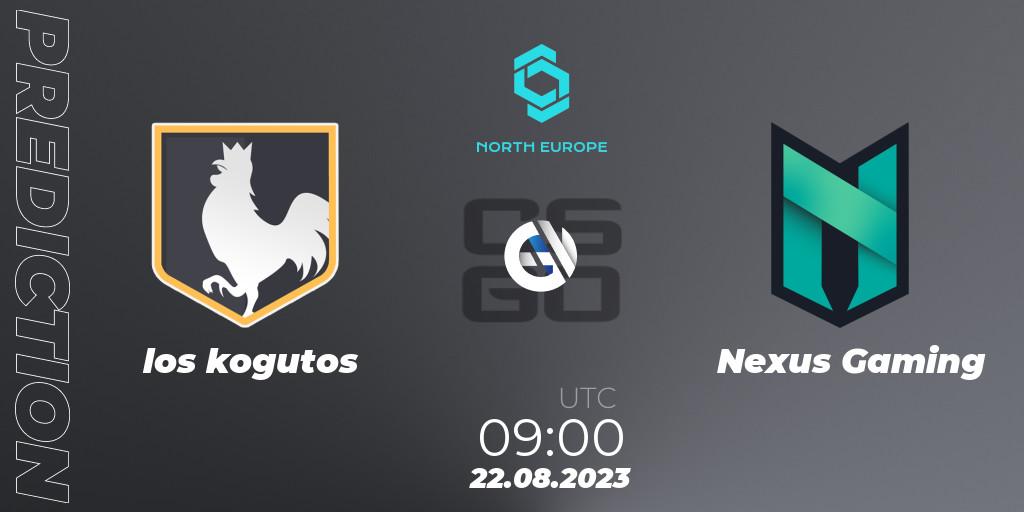 Pronósticos los kogutos - Nexus Gaming. 22.08.2023 at 09:00. CCT North Europe Series #7 - Counter-Strike (CS2)