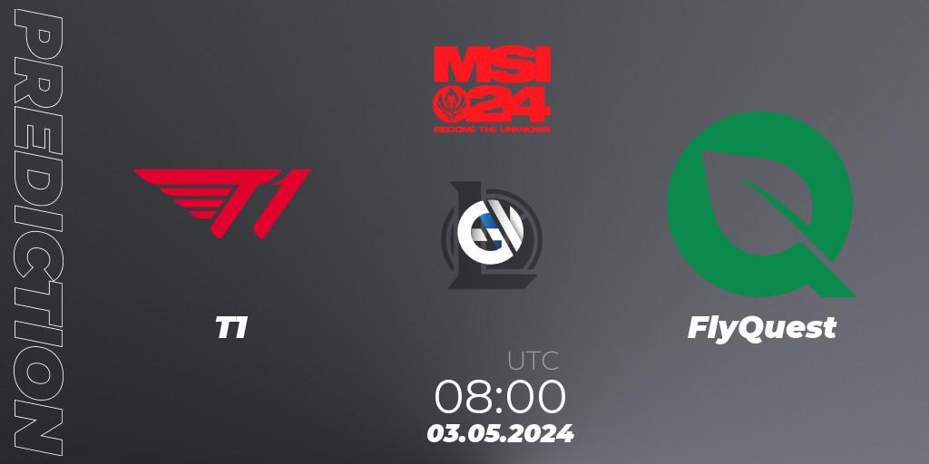 Pronósticos T1 - FlyQuest. 03.05.24. Mid-Season Invitational 2024 - Play-In Stage - LoL