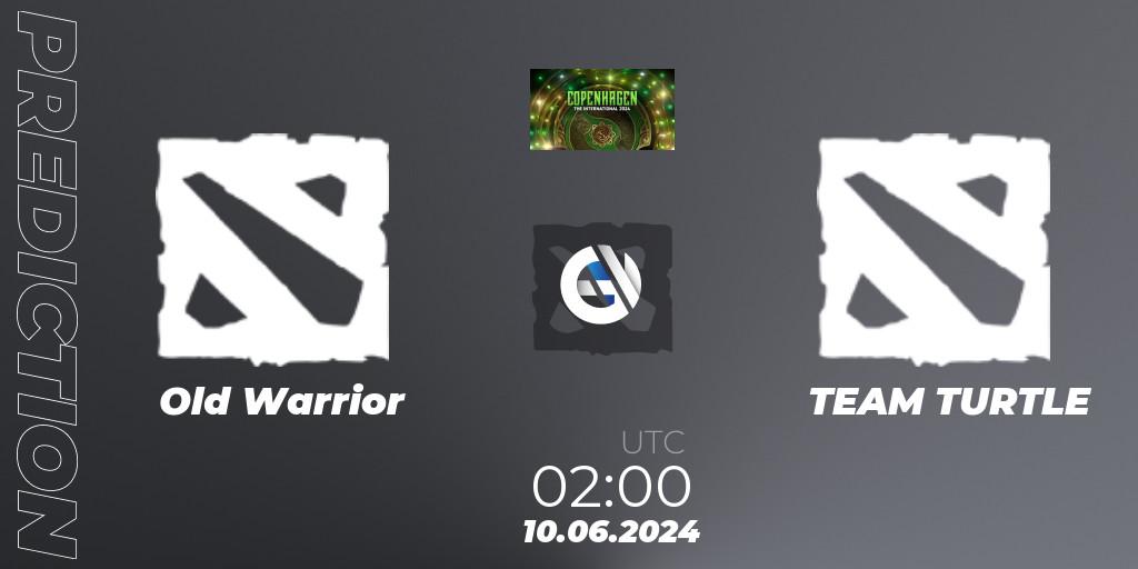 Pronósticos Old Warrior - TEAM TURTLE. 10.06.2024 at 02:00. The International 2024 - China Closed Qualifier - Dota 2
