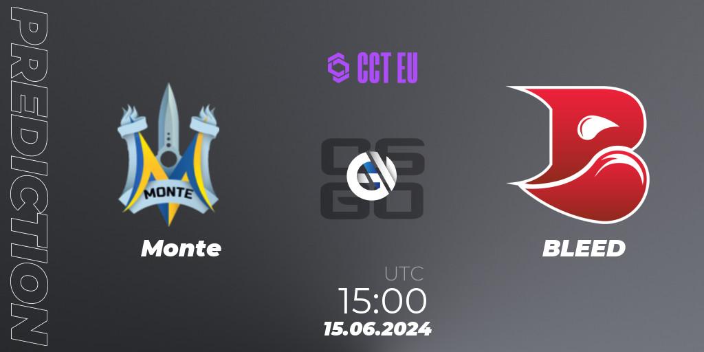 Pronósticos Monte - BLEED. 15.06.2024 at 15:00. CCT Season 2 Europe Series 5 - Counter-Strike (CS2)