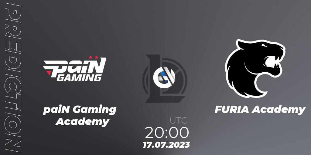 Pronósticos paiN Gaming Academy - FURIA Academy. 17.07.23. CBLOL Academy Split 2 2023 - Group Stage - LoL