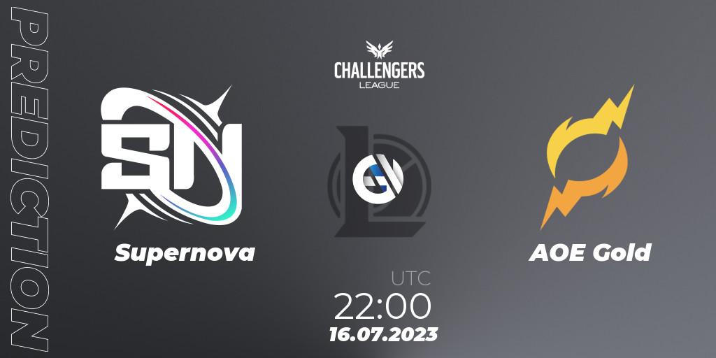 Pronósticos Supernova - AOE Gold. 16.07.2023 at 22:00. North American Challengers League 2023 Summer - Group Stage - LoL