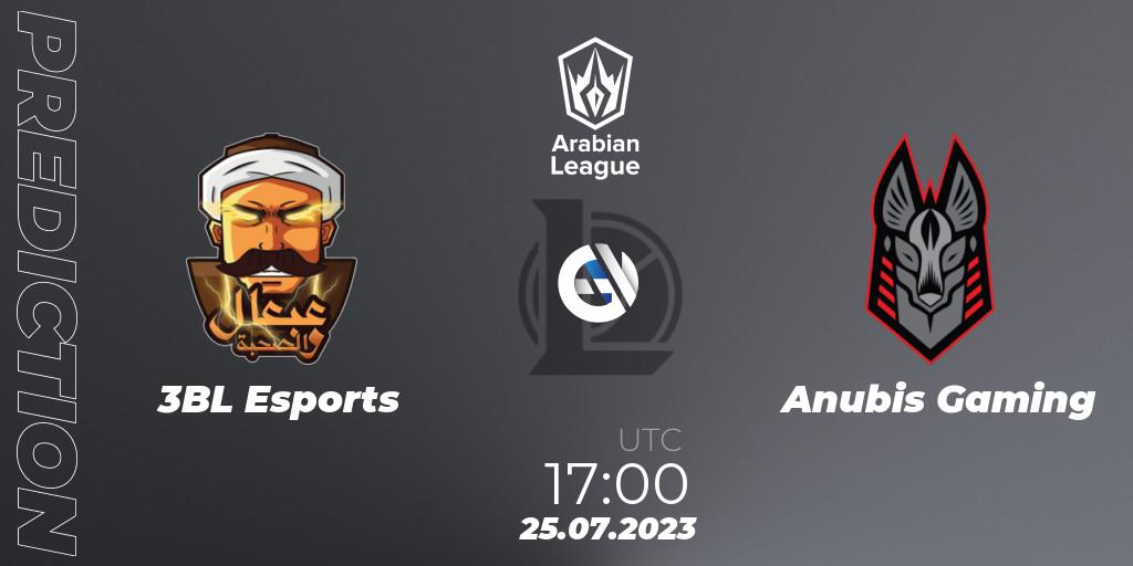 Pronósticos 3BL Esports - Anubis Gaming. 25.07.23. Arabian League Summer 2023 - Group Stage - LoL