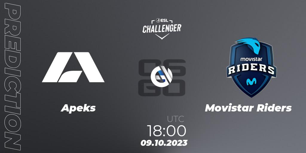 Pronósticos Apeks - Movistar Riders. 09.10.23. ESL Challenger at DreamHack Winter 2023: European Qualifier - CS2 (CS:GO)