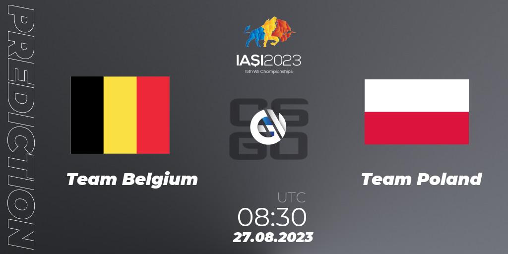 Pronósticos Team Belgium - Team Poland. 27.08.2023 at 12:50. IESF World Esports Championship 2023 - Counter-Strike (CS2)