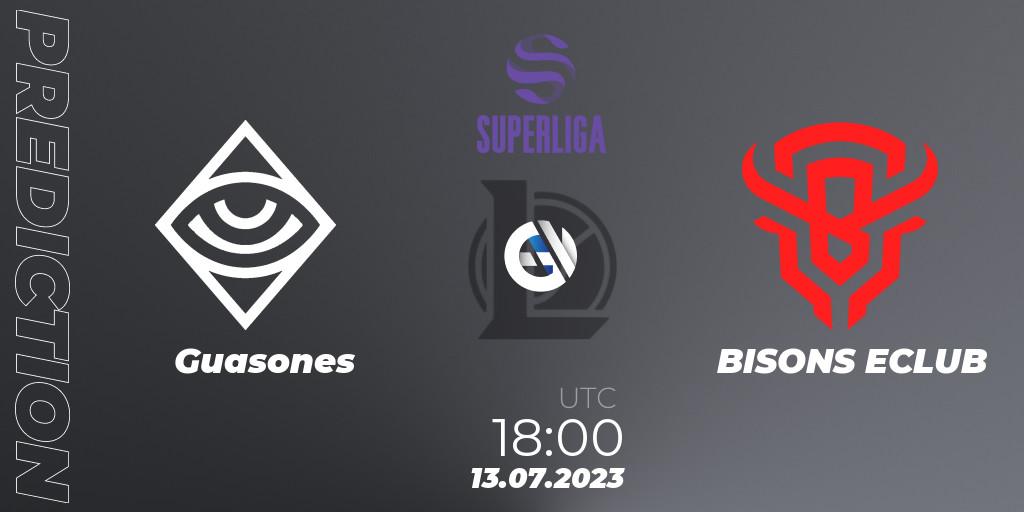 Pronósticos Guasones - BISONS ECLUB. 11.07.2023 at 18:00. Superliga Summer 2023 - Group Stage - LoL
