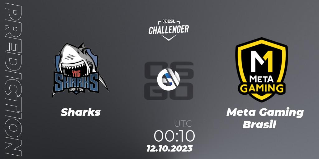 Pronósticos Sharks - Meta Gaming Brasil. 12.10.2023 at 00:10. ESL Challenger at DreamHack Winter 2023: South American Open Qualifier - Counter-Strike (CS2)