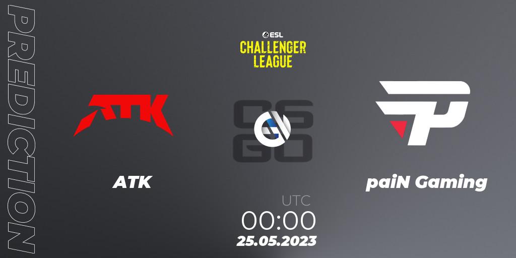 Pronósticos ATK - paiN Gaming. 25.05.23. ESL Challenger League Season 45: North America - CS2 (CS:GO)