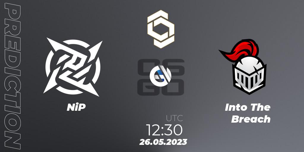 Pronósticos NiP - Into The Breach. 26.05.2023 at 12:50. CCT 2023 Online Finals 1 - Counter-Strike (CS2)