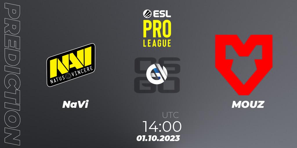 Pronósticos NaVi - MOUZ. 01.10.23. ESL Pro League Season 18 - CS2 (CS:GO)