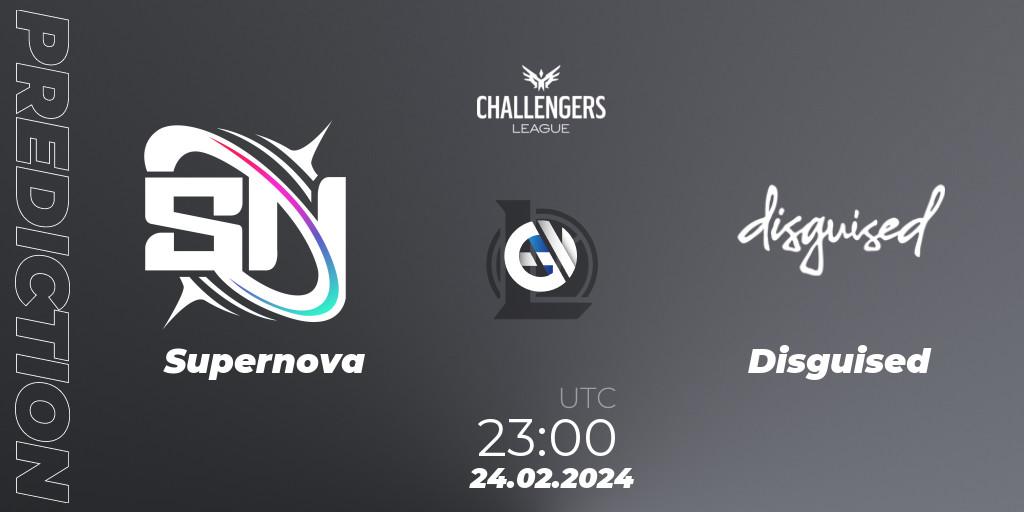 Pronósticos Supernova - Disguised. 24.02.2024 at 23:00. NACL 2024 Spring - Group Stage - LoL