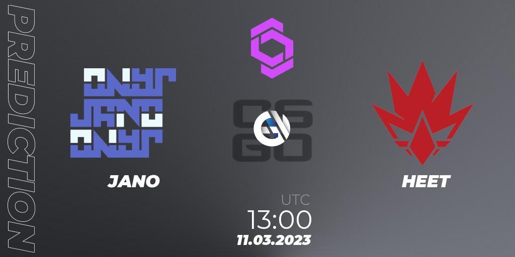 Pronósticos JANO - HEET. 11.03.2023 at 13:15. CCT West Europe Series #2 - Counter-Strike (CS2)