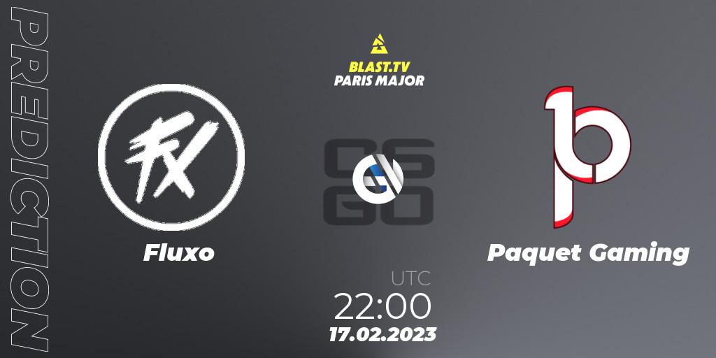 Pronósticos Fluxo - Paquetá Gaming. 17.02.2023 at 22:30. BLAST.tv Paris Major 2023 South America RMR Closed Qualifier - Counter-Strike (CS2)